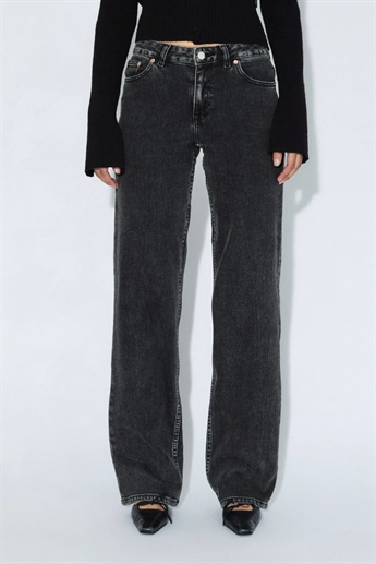 Dr. Denim, Addy Mid Straight, Tar Aged Black